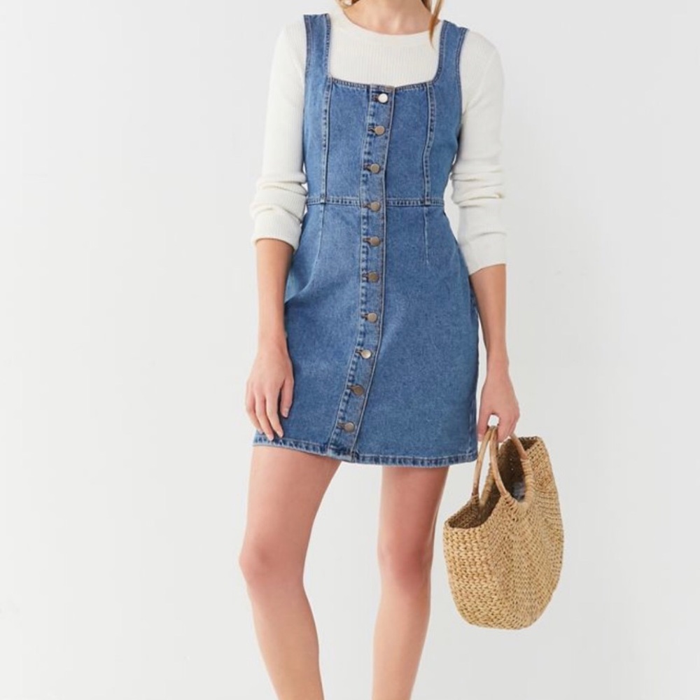 UO Denim burton down mini dress